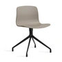 HAY - About A Chair AAC 10, noir / kaki 2. 0 (patins en plastique)