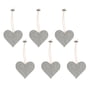 Hey-Sign - Pendentif coeur, gris clair chiné (lot de 6)