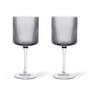 Ferm Living - Ripple Verre à vin rouge, smoked grey (set de 2)