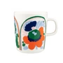 Marimekko - Oiva Karuselli Gobelet avec anse, 250 ml, blanc / bleu clair / orange