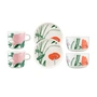 Marimekko - Oiva Puutarhakutsut Set de café, blanc / vert / orange (6 pièces)