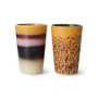 HKliving - 70's Mug à thé, 475 ml, beige (lot de 2)