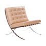 Knoll - Barcelona Fauteuil, chrome / cuir naturel Venezia