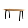 TipToe - NEW MODERN Table de salle à manger 95 x 160 cm, vieux bois recyclé / graphite noir