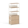 TipToe - Unit Système d'étagères, H 180 x 84 cm, 2 portes incluses, chêne / cream white