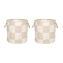 OYOY - Chess Panier de rangement, Ø 32 cm, argile / blanc cassé (lot de 2)
