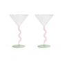 & klevering - Coupe Curve Verre à cocktail, rose (set de 2)