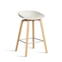 HAY - About A Stool AAS 32 H 65 cm, chêne laqué / acier inoxydable / melange cream 2. 0 (patins en plastique)
