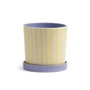 & klevering - Ray Pot de fleurs avec soucoupe, Ø 13,5 x 13 cm, jaune/ violet / blanc