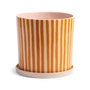 & klevering - Ray Pot de fleurs avec soucoupe, Ø 21,5 x 21 cm, orange / rose / blanc