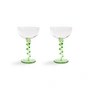 & klevering - Coupe Spiral Flûte à champagne, 0,2 L, vert (lot de 2)