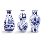 & klevering - Dutch Delight Vase 15 x Ø 7. 5 cm, bleu / blanc (set de 3)