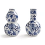 & klevering - Dutch Delight Vase 20 x Ø 12 cm, bleu / blanc (set de 2)