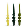 & klevering - Alpha Bougies à tige, vert (set de 3)
