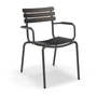 HOUE - ALUA Outdoor Dining chaise à accoudoirs, noir