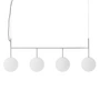 Audo - Luminaire suspendu TR avec cadre de suspension (4 flammes), acier poli / ampoule opale mate