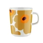 Marimekko - Oiva Unikko Gobelet avec anse, 250 ml, blanc / caramel / orange chaud