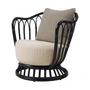 Gubi - Grace Outdoor Lounge Chair, noir / beige (Lorkey 41) / marron (Lorkey 43)