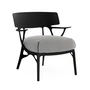 Kartell - A.I. Outdoor Lounge Chair, noir / blanc-noir (tissu Twill)