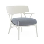 Kartell - A.I. Outdoor Lounge Chair, blanc / blanc-bleu (tissu Twill)