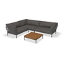 HOUE - Level 2 Ensemble de salon 7, table d'appoint incluse, dark grey / dark grey basic