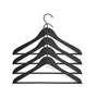 HAY - Soft Coat Cintre avec barrette, slim, noir (lot de 4)