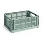 HAY - Colour Crate Corbeille M, 34,5 x 26,5 cm, vert sauge, recycled