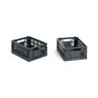 HAY - Colour Crate Panier Mini, 17 x 13 cm, charcoal, recycled (set de 2)