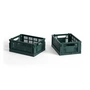 HAY - Colour Crate Panier Mini, 17 x 13 cm, vert foncé, recycled (lot de 2)