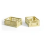 HAY - Colour Crate Panier Mini, 17 x 13 cm, jaune clair, recycled (lot de 2)