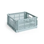 HAY - Colour Crate Corbeille Square M, 29,5 x 29,5 cm, bleu foncé, recyclée