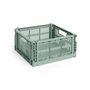 HAY - Colour Crate Corbeille Square M, 29,5 x 29,5 cm, vert sauge, recyclée