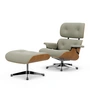 Vitra - Lounge Chair & Ottoman, poli, cerisier naturel, Nubia, crème / sable (nouvelles dimensions)