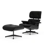 Vitra - Lounge Chair & Ottoman, noir, châtaignier noir, cuir Premium F, nero (nouvelles dimensions)