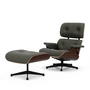 Vitra - Lounge Chair & Ottoman, noir, noyer foncé, cuir Premium F, gris umbra (nouvelles dimensions)