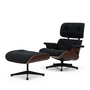 Vitra - Lounge Chair & Ottoman, noir, noyer foncé, Nubia, anthracite / noir (nouvelles dimensions)