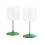 HAY - Tint Verre à vin, transparent / jade light green / jade dark green (set de 2)