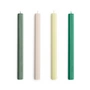 HAY - Hexagon Bougies H 24 cm, green / white (set de 4)