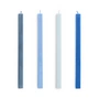 HAY - Square Bougies H 24 cm, blue / bordeaux (set de 4)