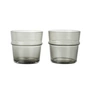 Ferm Living - Verre Boya, low, 30 cl, gris fumé (set de 2)