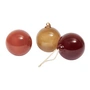 Ferm Living - Glass Baubles Boule de Noël, L, rose-rouge opaque (set de 3)
