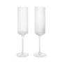 Ferm Living - Ripple Flûte à champagne, transparente (set de 2)