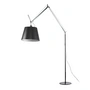 Artemide - Tolomeo Mega Lampadaire avec variateur, abat-jour en satin Ø 36 cm, alu-argent / noir