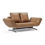 Innovation Living - Ghia Canapé-lit, 2 places, chrome / marron clair (Mix 551 Brown Faunal )