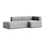 HAY - Mags Sofa 2,5 places, combinaison 3, accoudoir à droite / gris clair ( Hallingdal 130) (patins en feutre)