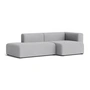 HAY - Mags Sofa 2,5 places, combinaison 3, accoudoir à droite / gris clair ( Linara 443) (patins en feutre)