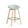HAY - About A Stool AAS 32 H 65 cm, chêne laqué / acier noir / dusty mint 2. 0 (patins en plastique)