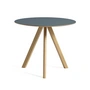 HAY - Copenhague CPH20 2. 0 Table Ø 90 cm, chêne laqué / linoléum smokey blue