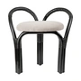 Gubi - Bistra tabouret, rotin ebony / Fustagno (001) (patins en plastique)