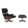 Vitra - Lounge Chair & Ottoman, noir / poli, noyer foncé, Nubia, anthracite / noir (nouvelles dimensions)